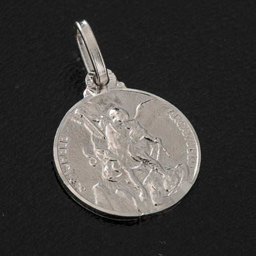 Medalik okrągły srebro 925 Święty Michał 1.5 cm 2