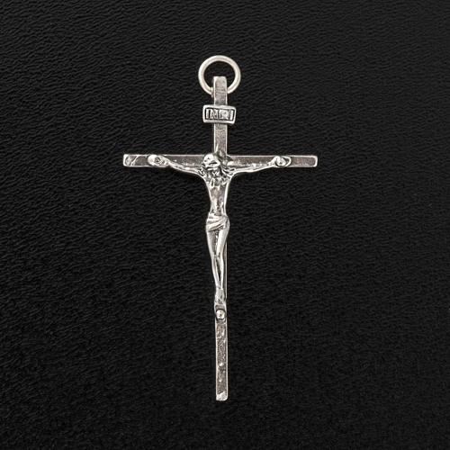 Pingente crucifixo prata 925 acetinada h 4,5 cm 3