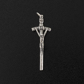 Pendentif crucifix pastoral argent 925 satiné 4.5 cm