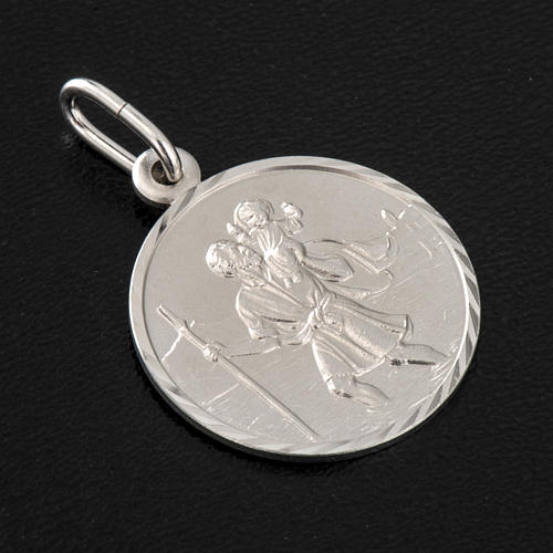Medaglia San Cristoforo 2 cm argento 925 2