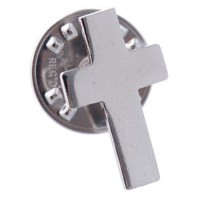 Broche cruz h 1,5 cm prata 925