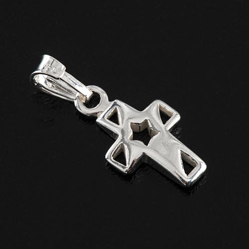 Pendant cross with star silver 1,5cm 2