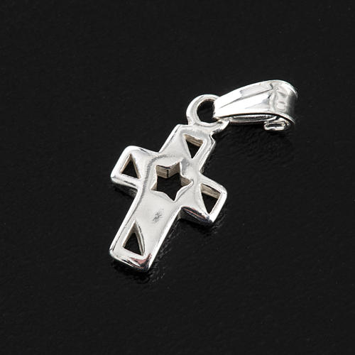 Pendant cross with star silver 1,5cm 3