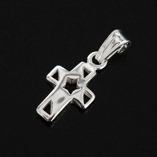 Pendant cross with star silver 1,5cm 4