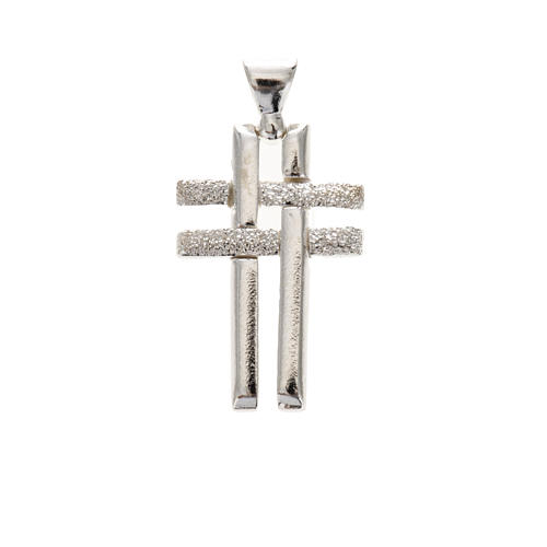 Pendant double cross in sterling silver 2,3cm 1