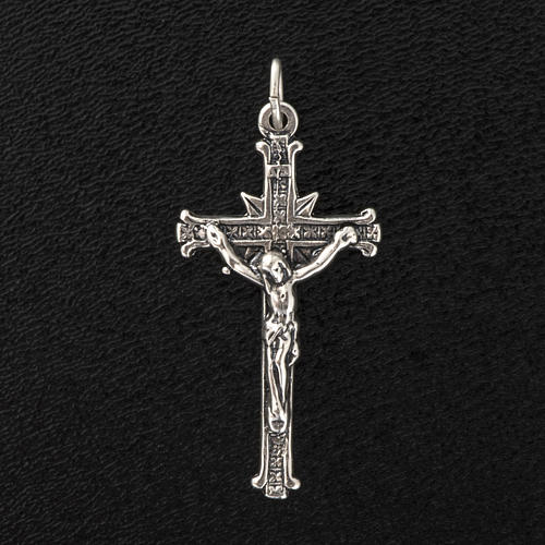 Satiniertes Kreuz aus Silber 925 cm 3.5 2