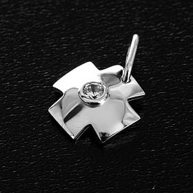 Croix argent 925 avec zircon 1.5 cm