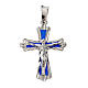 Kreuz mit blauem Email aus Silber 925 s1