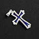Kreuz mit blauem Email aus Silber 925 s3