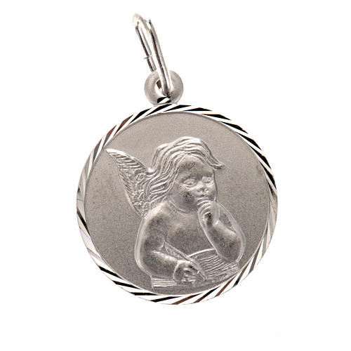 Médaille Ange argent 925 ronde 2 cm 1