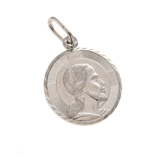 Medalla rostro de Cristo 2 cm. redonda plata de ley 1