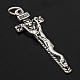 Pendant crucifix in worked sterling silver 4cm s2