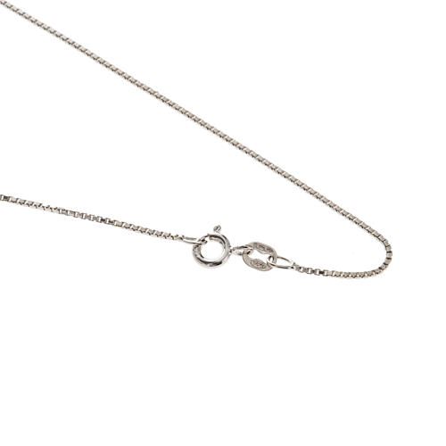Venetian Chain Necklace In Rhodium-plated 925 ‰ Silver, Mm. 1