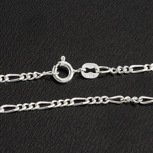 Figaro chain necklace in sterling silver 50cm 2