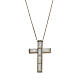 Pendant cross in sterling silver and mother of pearl 3,5cm chain s1
