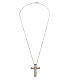 Pendant cross in sterling silver and mother of pearl 3,5cm chain s3