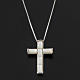 Pendant cross in sterling silver and mother of pearl 3,5cm chain s2