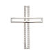 Pendant cross, double with rhinestones sterling silver, 5cm s1