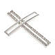 Pendant cross, double with rhinestones sterling silver, 5cm s3