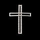 Pendant cross, double with rhinestones sterling silver, 5cm s4