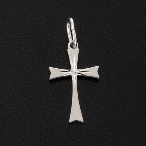 Kreuz aus satiniertem Silber 925, 2 cm 2