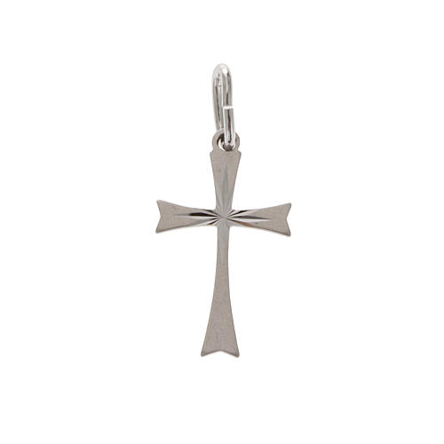 Pendant cross in satin sterling silver 2cm 1