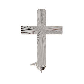 Broche cruz sacerdote prata 925 2 cm