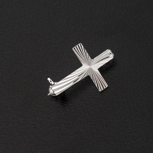Broche cruz sacerdote prata 925 2 cm 3