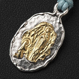 Our Lady of Lourdes silver medal, two colors finishing