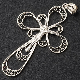 Cross in silver filigree with body of Christ