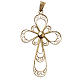 Cross in 800 silver filigree, gold plated s1