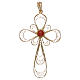 Cross in 800 silver with Coral stone s1