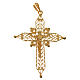 Cross pendant in 800 silver filigree, gold bathed s5