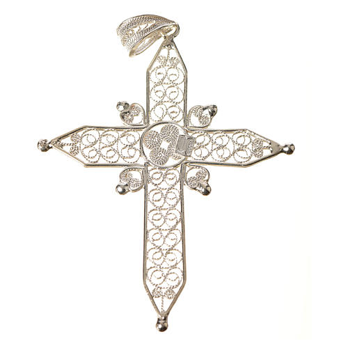 Pointed cross pendant in silver 800 filigree 2