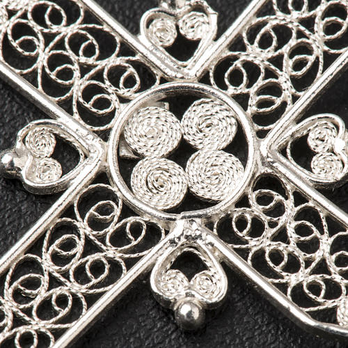 Pointed cross pendant in silver 800 filigree 3
