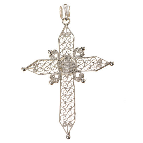 Pointed cross pendant in silver 800 with turquoise 4