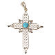 Pointed cross pendant in silver 800 with turquoise s3
