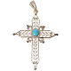 Pointed cross pendant in silver 800 with turquoise s1