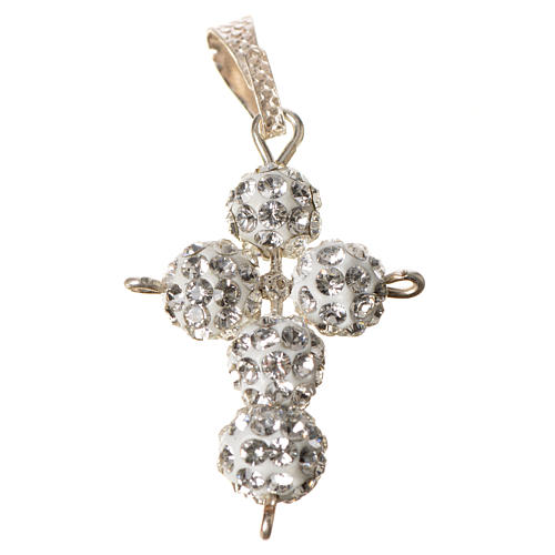 Kreuz mit Perlen aus Kristall strass 2,5x1,5 cm 3
