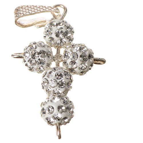 Kreuz mit Perlen aus Kristall strass 2,5x1,5 cm 2