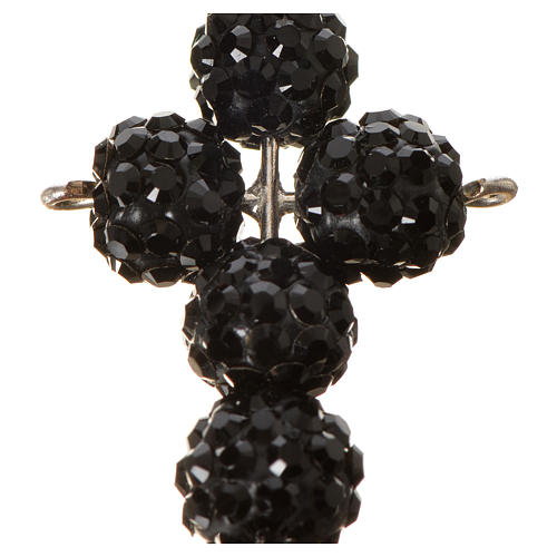 Croce con perle strass nero 2,5x1,5 4