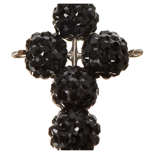 Croce con perle strass nero 2,5x1,5 2