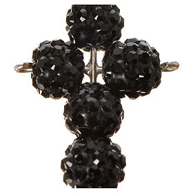 Pingentes, Cruzes, Broches, Correntes: Cruz com contas Swarovski preto 2,5x1,5 cm