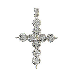 Cross with White strass pearls, 3 x 3,5 cm