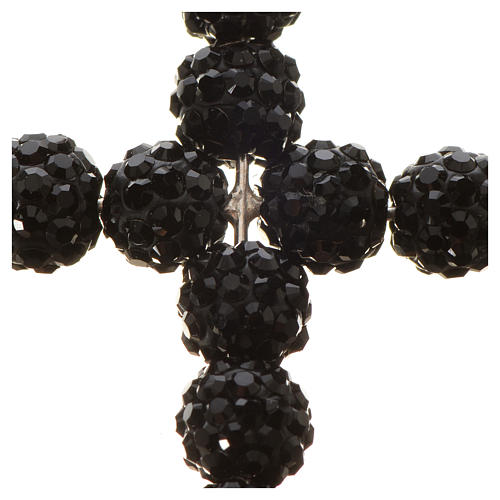 Kreuz mit Perlen strass schwarz 3x3,5 cm 5