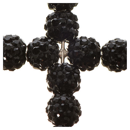Kreuz mit Perlen strass schwarz 3x3,5 cm 2