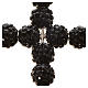 Croix avec perles strass noires 3.5x3 cm s5