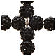 Croix avec perles strass noires 3.5x3 cm s2