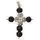 Kreuz mit Perlen strass weiß und schwarz 3x3,5 cm s1