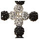 Kreuz mit Perlen strass weiß und schwarz 3x3,5 cm s2